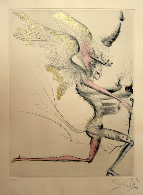 Salvador Dali - Venus in Furs - Le Demon Aile (Winged Demon) - 1969 Etching